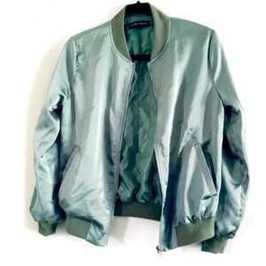 Carli Bybel x Missguided Mint Green Bomber Jacket.